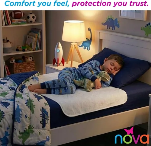 Vista 15 de NOVA Almohadilla interior impermeable reutilizable, capa superior suave 100% algodón, lavable para incontinencia y protector de colchón, súper