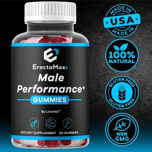 Vista 5 de Erecta Max+ - Gomitas oficiales ErectaMax+ Premium Gummys fórmula avanzada natural para la salud y el bienestar, suplemento diario ErectaMaxPlus