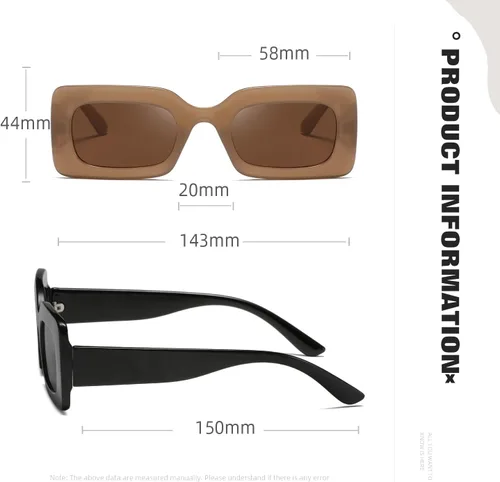 Vista 4 de Gafas de sol para mujer de moda para hombre, cuadrados, multicolor