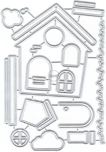 Vista 18 de DzIxY Casas Troqueles de corte de metal para kit de fabricación de tarjetas, troquelados de papel en relieve, plantillas de máquina de álbumes