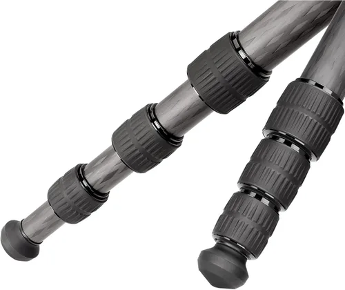Vista 8 de Leofoto LX-224CT+XB-32Q Trípode de viaje, serie urbana, fibra de carbono, secciones de 4 patas, portátil y ligero, pierna reversible y columna
