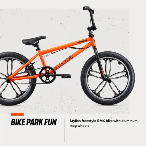 Vista 2 de Mongoose Legion Bicicleta BMX, bicicleta de 16, 18 o 20 pulgadas para niños y adultos, marco de acero Hi-Ten, engranaje 25x9T, 36x16T o 40x16T