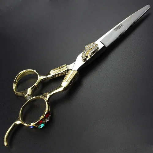 Vista 2 de SHARONDS Tijeras de peluquería profesional de 6 pulgadas, suministros de peluquería, troqueles de corte, juego de tijeras de pelo de diamante