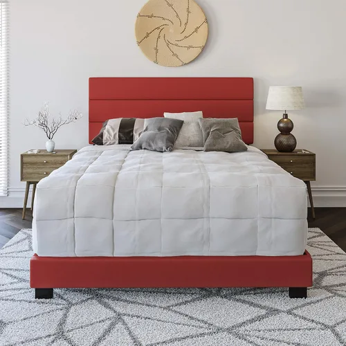 Vista 18 de Boyd Sleep Milan cama tapizada de tamaño completo con plataforma de lino negro, con cabecera ajustable - Se requiere somier o base calificados