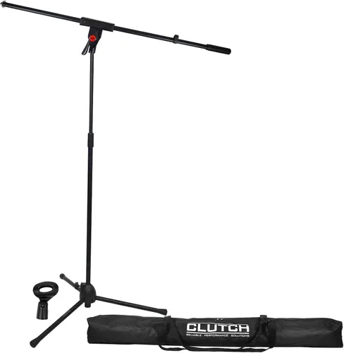 Vista 2 de DJ Pro Audio Band Micrófono Trípode Soportes Boom con Bolsas de transporte y Clips de micrófono Paquete de 4