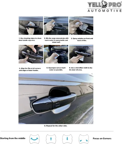 Vista 6 de YelloPro - Manija de puerta de ajuste personalizado 3M Scotchgard para Audi e-tron GT Sedan, Premium Plus, Prestige, RS, 2022 2023 2024, protector