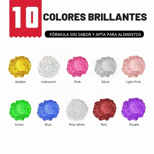Vista 2 de HomeHere - Polvo comestible para tartas (7 g / 0.25 onzas), color dorado Azul