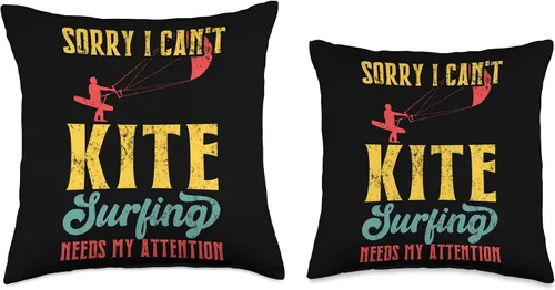 Vista 3 de Sorry I Can't, Kitesurfing Needs My Attention Throw Pillow
