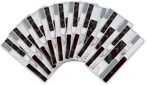 Vista 2 de Alwayspon Adhesivo de transferencia de azulejos con efecto mármol, adhesivo autoadhesivo para pared, calcomanías de azulejos para decoración