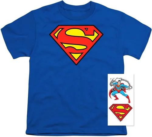 Vista 2 de Popfunk Superman Logo, Youth Kids Boys & Girls T Shirt & Sticker Collection