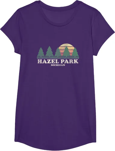 Vista 14 de Hazel Park MI - Camiseta vintage con diseño retro de los años 70, Azul / Patchwork, S