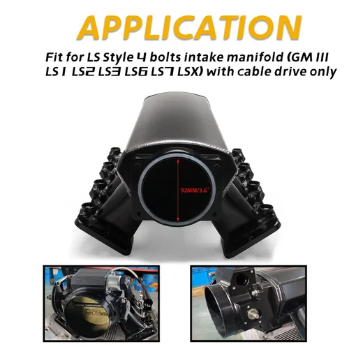 Vista 7 de Cuerpo del acelerador de 92 mm para LS1 LS2 LS3 LS6 LS7 LSX Colector de admisión con sensores de posición del acelerador TPS y control de aire