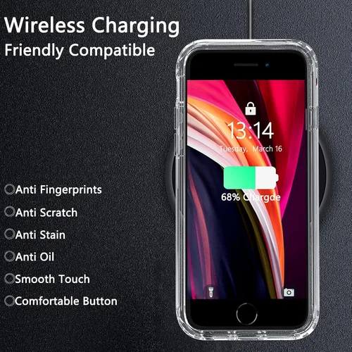 Vista 5 de BESINPO Funda para iPhone SE 2022 (3ª generación)/iPhone SE 2020/8/7, protector de pantalla integrado 360 cuerpo completo a prueba de golpes