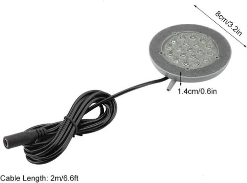 Vista 7 de LED Acuario Aire, Control de Luz Cambiante Lámpara Pescado Peces Burbuja Piedra Decoración US Plug 100 240V