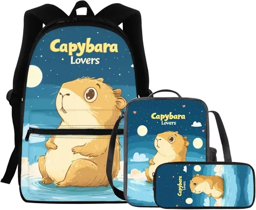 Vista 249 de FOR U DESIGNS Fuego baloncesto impreso niños escuela mochilas viaje mochila libro bolsa