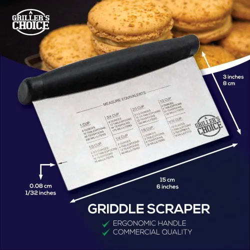 Vista 8 de Griller's Choice - Juego de espátulas para plancha de acero inoxidable, duradero, calidad comercial, apto para lavavajillas, ideal para Hibachi