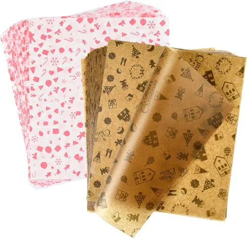 Vista 9 de ASTARON 100 hojas de papel de cera de Halloween para envolver alimentos, envolver dulces, galletas, sándwiches, forro para cesta de comida frita