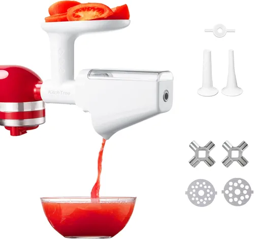 Vista 7 de KITCHTREE Accesorio para picadora de carne para batidoras de pie KitchenAid, incluye accesorio para molinillo de alimentos y accesorio de relleno