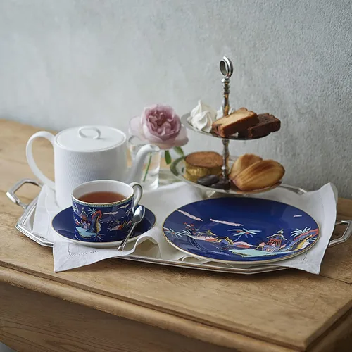 Vista 2 de Wedgwood Wonderlust Blue Pagoda - Juego de tazas de té y platillo