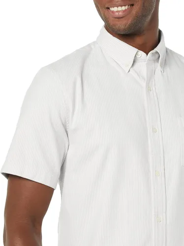 Vista 5 de Tienda Essentials Camisa Oxford elástica de manga corta ajustada con bolsillo para hombre