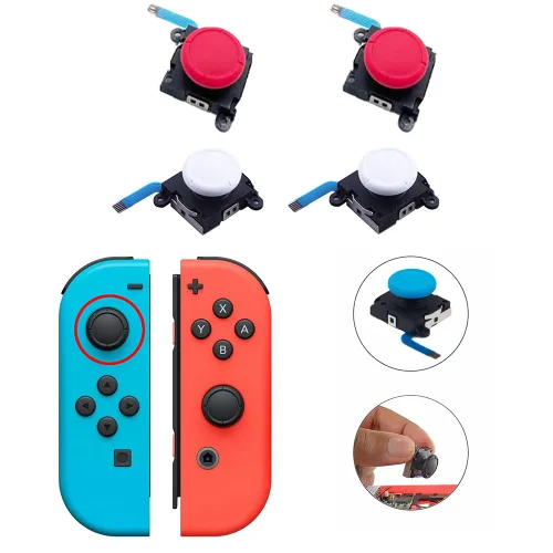 Vista 5 de Neboxen 2-Pack2-Pcs Joystick Replacement, Joycon Repair Kit Joystick Parts for Nintendo Switch, Switch Lite & Switch OLED Console (Blue)