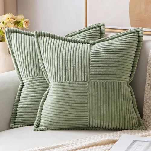 Vista 51 de MIULEE - Juego de 2 fundas de almohada beige de 12 x 12 pulgadas con entretejido, fundas de almohada a rayas bohemias supersuaves con textura