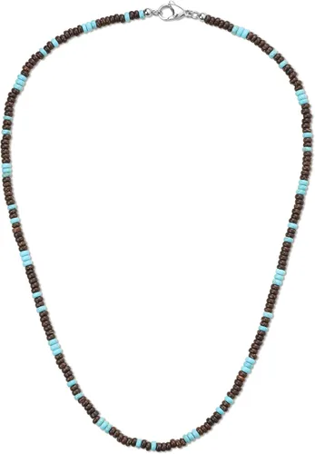 Vista 8 de COAI Collar de cuentas para hombre, collar turquesa de concha de coco para hombre Howlita y cáscara de coco