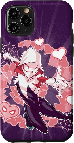 Vista 29 de Marvel Spider-Man Into The Spider-Verse Gwen Stacy Hearts - Carcasa para iPhone 17