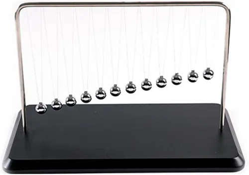 Vista 7 de Newton's Cradle Pendulum 5 Bolas Escritorio Juguete Oficina Decoración del Educativo e iluminador, tiempo de oscilación de 25 a 50 segundos