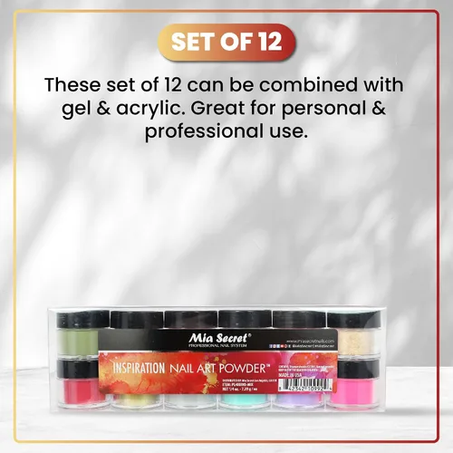 Vista 7 de Mia Secret - Polvo acrílico para uñas (12 unidades), colección frutal