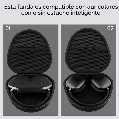 Vista 7 de khanka Funda para auriculares inalámbricos Apple Airpods Max/Max 2, color Negro