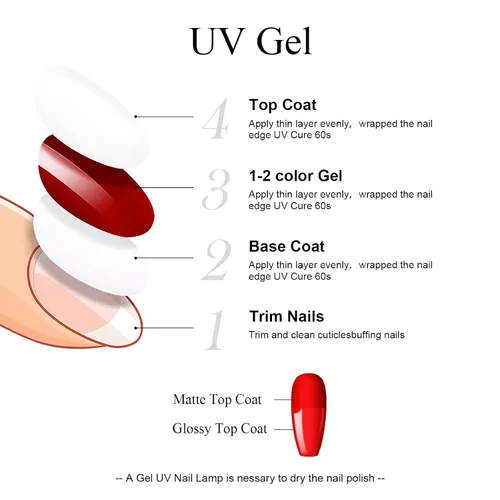 Vista 7 de Esmalte de uñas de gel transparente que no se limpia – Esmalte de uñas de gel transparente de alto brillo, larga duración y resistente al astillado