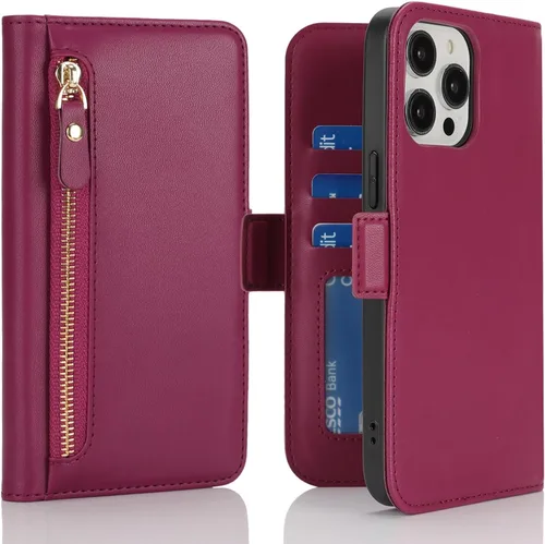 Vista 30 de Havaya Funda MagSafe compatible con iPhone 13 Pro Max con tarjetero - Funda magnética desmontable 2 en 1 - Ranuras para tarjetas de crédito de carga