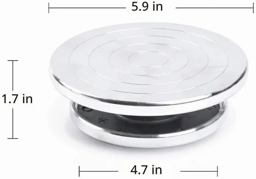 Vista 3 de Feqsky Plataforma giratoria de doble cara de 4.7 ''/5.9 '' para plataforma de escultura de arcilla cerámica rueda de cerámica herramientas