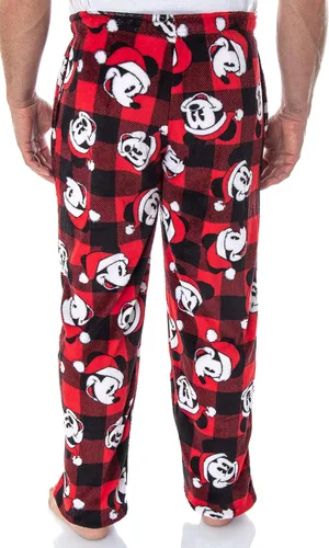 Vista 5 de Disney Mickey Mouse - Pantalones de pijama de felpa para hombre, Rojo