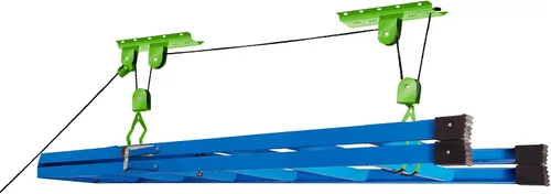 Vista 8 de Rad Sportz - Juego de 2 perchas para bicicleta con sistema de polea superior para garaje o cobertizo con capacidad de 100 libras para bicicletas