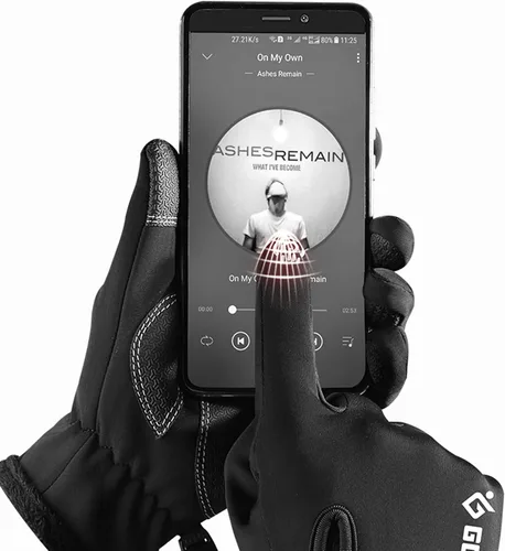 Vista 5 de Guantes de nieve y snowboard impermeables, guantes de invierno mejorados para hombres y mujeres con pantalla táctil cálida, guantes de esquí a