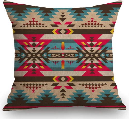 Vista 12 de Swono Funda de Almohada Decorativa con Patrón Étnico Abstracto Estampado del Suroeste Funda de Cojín Estilo Granja para Sofá Sillón 18x18 Pulgadas