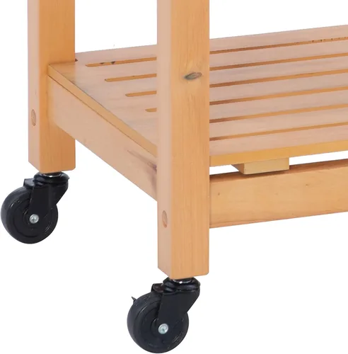 Vista 14 de Granite Top Carrito de cocina - color natural, Madera, Natural DAA