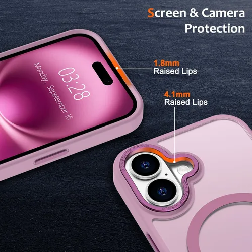 Vista 603 de Anuck - Funda magnética para iPhone 11 compatible con MagSafe, carcasa trasera mate translúcida dura, borde de TPU, delgada, resistente a impactos