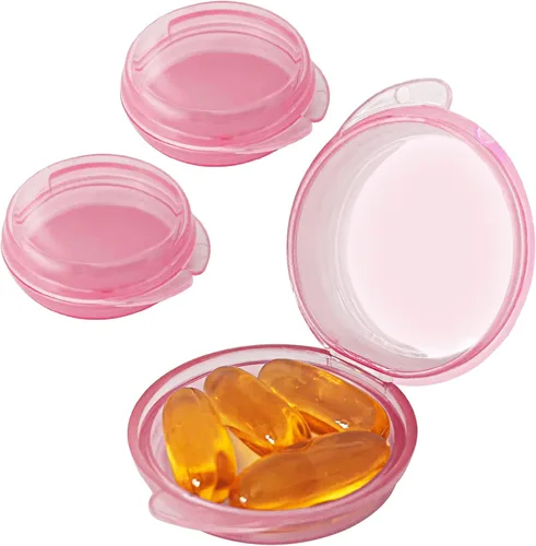 Vista 10 de UHOUSE Pastillero pequeño (paquete de 3), mini organizador diario de píldoras portátil para bolsillo de bolso, pastillero de viaje, contenedor