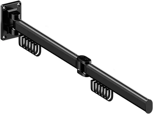 Vista 11 de YSUEFIJO Perchero de ropa montado en la pared, estante retráctil para secar ropa, estante plegable para colgar ropa, estante para ropa que ahorra