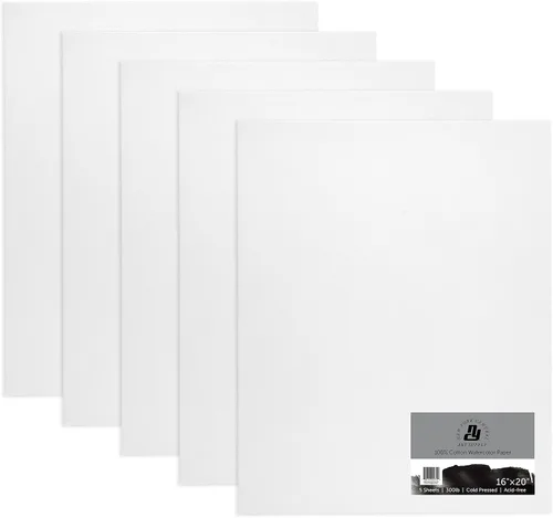 Vista 15 de New York Central Papel de acuarela – 5 x 7 – 5 paquetes de 5 – 25 hojas en total – prensa en frío de 300 libras – 100% algodón, sin ácidos, calidad