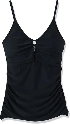 Vista 8 de Ocean Blues Traje de baño tankini retro para mujer, con control de abdomen, solo parte superior
