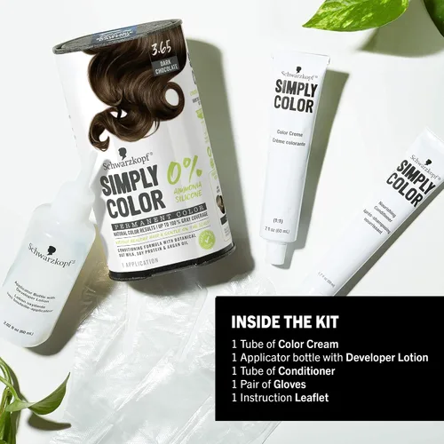 Vista 7 de Schwarzkopf Simply Color - Tinte permanente para el cabello, chocolate oscuro 3.65, de larga duración con ingredientes nutritivos, sin amoníaco ni