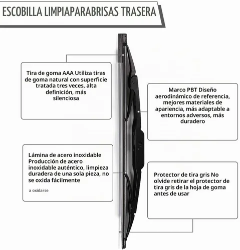 Vista 5 de Juego de tuercas de limpiaparabrisas trasero, repuesto para Chevrolet Chevy Traverse 2009-2016, conjunto de limpiaparabrisas trasero con accesorios