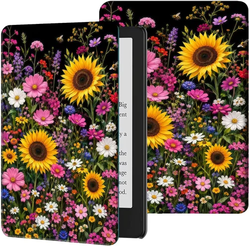 Vista 48 de Funda para Kindle de 6 pulgadas (11.ª generación, versión 2024/2022) delgada de piel sintética, ajustable, multiángulo, Smart Shell con función