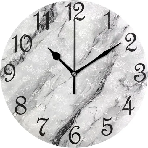 Vista 33 de Reloj de pared rústico retro con puerta de granero de madera, marrón, azul, funciona con pilas, silencioso, sin tictac, 10 pulgadas, reloj de mesa