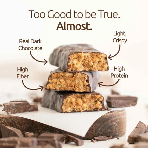 Vista 4 de Nugo Slim Dark Chocolate Mint, 0.71 oz de proteína vegana, 0.11 oz de azúcar, 0.16 oz de fibra, bajo en carbohidratos netos, apto para dieta