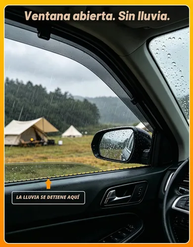 Vista 2 de Protector de lluvia extra grueso para Ford F150 2004-2014 Extended Cab/SuperCab protectores de lluvia con cinta adhesiva lateral de camioneta